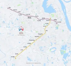 ハノイのメトロ路線図